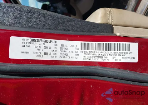 2013 Dodge Durango Citadel from USA, damaged, VIN 1C4SDJET6DC527938